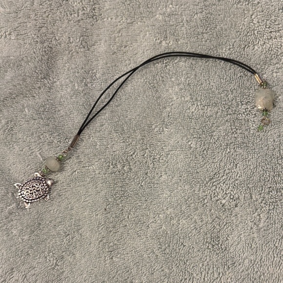 Literati Other - Silver Turtle with Black Elastic Bookmark